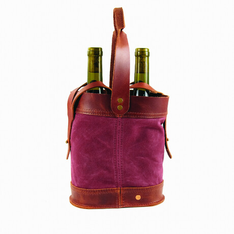 Napa Double Wine Tote // Merlot and Saddle