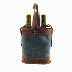 Napa Double Wine Tote // Gray and Dark Brown