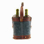 Napa Double Wine Tote // Gray and Dark Brown