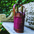 Napa Double Wine Tote // Merlot and Saddle