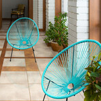 Egg Shaped Papasan Acapulco Indoor/Outdoor Chair // Set of 2 (Black)