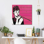 Audrey Hepburn Pink by James Lee (26"H x 26"W x 1.5"D)