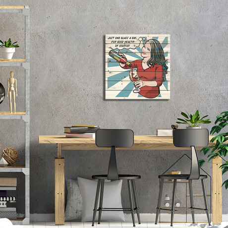 One Glass A Day by James Lee (26"H x 26"W x 1.5"D)