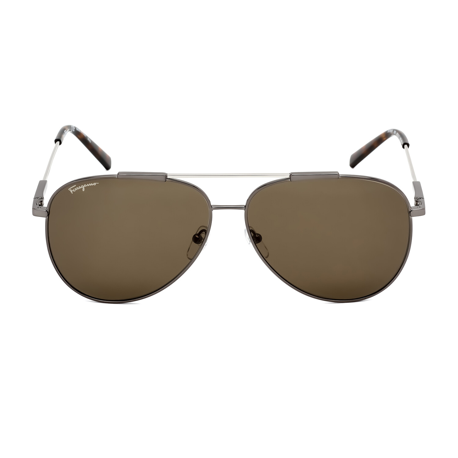 Salvatore Ferragamo Men's Aviator Sunglasses // Dark Ruthenium Tortoise ...