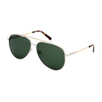 Salvatore Ferragamo Men's Aviator Sunglasses // Gold Tortoise + Green
