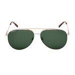Salvatore Ferragamo Men's Aviator Sunglasses // Gold Tortoise + Green