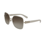 Women's Oversized Sunglasses // Ivory Gold + Brown