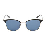 Salvatore Ferragamo Men's Classic Clubmaster Sunglasses // Black Gold + Blue