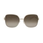 Women's Oversized Sunglasses // Ivory Gold + Brown