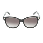 Salvatore Ferragamo Women's Classic Round Sunglasses // Crystal Black + Brown Gradient