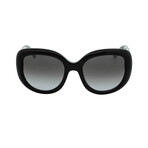Salvatore Ferragamo Unisex Round Oversized Sunglasses // Black + Smoke Gradient