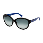 Salvatore Ferragamo Unisex Oversized Cat-Eye Sunglasses // Blue Black + Gray Gradient