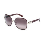 Women's Oversized Sunglasses // Bordeaux Gold + Gray-Red Gradient