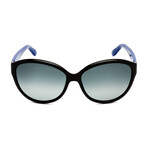 Salvatore Ferragamo Unisex Oversized Cat-Eye Sunglasses // Blue Black + Gray Gradient