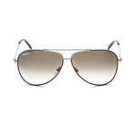 Salvatore Ferragamo Men's Aviator Sunglasses // Shiny Brown + Dark Brown