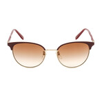 Salvatore Ferragamo Men's Classic Clubmaster Sunglasses // Burgundy Gold + Brown Gradient