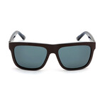 Salvatore Ferragamo Men's Retro Squared Sunglasses // Brown Denim + Blue