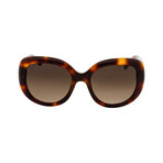 Unisex Round Oversized Sunglasses // Tortoise + Brown Gradient