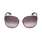 Women's Oversized Sunglasses // Bordeaux Gold + Gray-Red Gradient