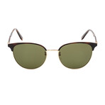 Salvatore Ferragamo Men's Classic Clubmaster Sunglasses // Tortoise Gold + Green