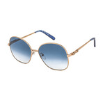 Salvatore Ferragamo Women's Round Oversized Sunglasses // Rose Gold + Blue Gradient