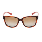 Salvatore Ferragamo Unisex Rectangle Sunglasses // Red Wood Havana + Brown Gradient
