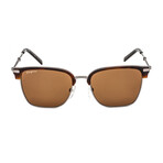 Salvatore Ferragamo Men's Square Clubmaster Sunglasses // Tortoise Ruthenium + Brown