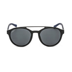 Salvatore Ferragamo Men's Round Aviator Sunglasses // Blue Black + Gray