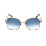 Salvatore Ferragamo Women's Round Oversized Sunglasses // Rose Gold + Blue Gradient