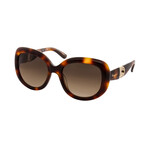 Unisex Round Oversized Sunglasses // Tortoise + Brown Gradient