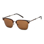 Salvatore Ferragamo Men's Square Clubmaster Sunglasses // Tortoise Ruthenium + Brown