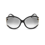 Salvatore Ferragamo Women's Round Oversized Sunglasses // Black + Gray Gradient