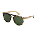 Salvatore Ferragamo Men's Retro Shield Sunglasse // Havana Honey + Green