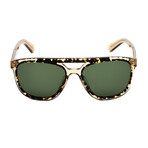 Salvatore Ferragamo Men's Retro Shield Sunglasse // Havana Honey + Green