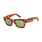 Salvatore Ferragamo Unisex Square Sunglasses // Tortoise + Green
