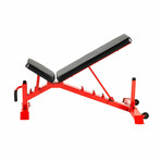 Adjustable Utility Weight Bench (Red + Black)