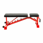 Adjustable Utility Weight Bench (Red + Black)