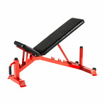 Adjustable Utility Weight Bench (Red + Black)