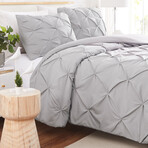 Pintuck Pinch Pleated Duvet Cover Set // Steel Gray (King / Cal King)