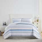 Coastal Stripes Oversized Quilt Sets // Coastal Stripe Blue (King / California King)