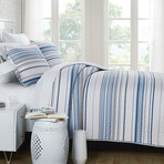 Coastal Stripes Oversized Quilt Sets // Coastal Stripe Blue (King / California King)