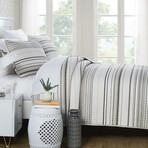 Coastal Stripes Oversized Quilt Sets // Coastal Stripe Taupe (King / California King)