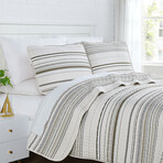 Coastal Stripes Oversized Quilt Sets // Coastal Stripe Taupe (King / California King)