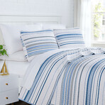 Coastal Stripes Oversized Quilt Sets // Coastal Stripe Blue (King / California King)