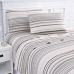 Coastal Stripes Sheet Set // Coastal Taupe (California King)