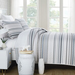 Coastal Stripes Oversized Quilt Sets // Coastal Stripe Gray (King / California King)