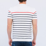 Striped Knitwear T-Shirt // White (2XL)