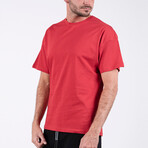Matt O Neck Oversize T-Shirt // Red (XL)