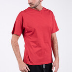 Matt O Neck Oversize T-Shirt // Red (XL)