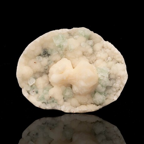 Stilbite Bowtie on Green Apophyllite and Stilbite Matrix